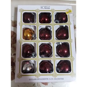 Vintage Nobel Christmas Ornaments Blown Glass Multicolor